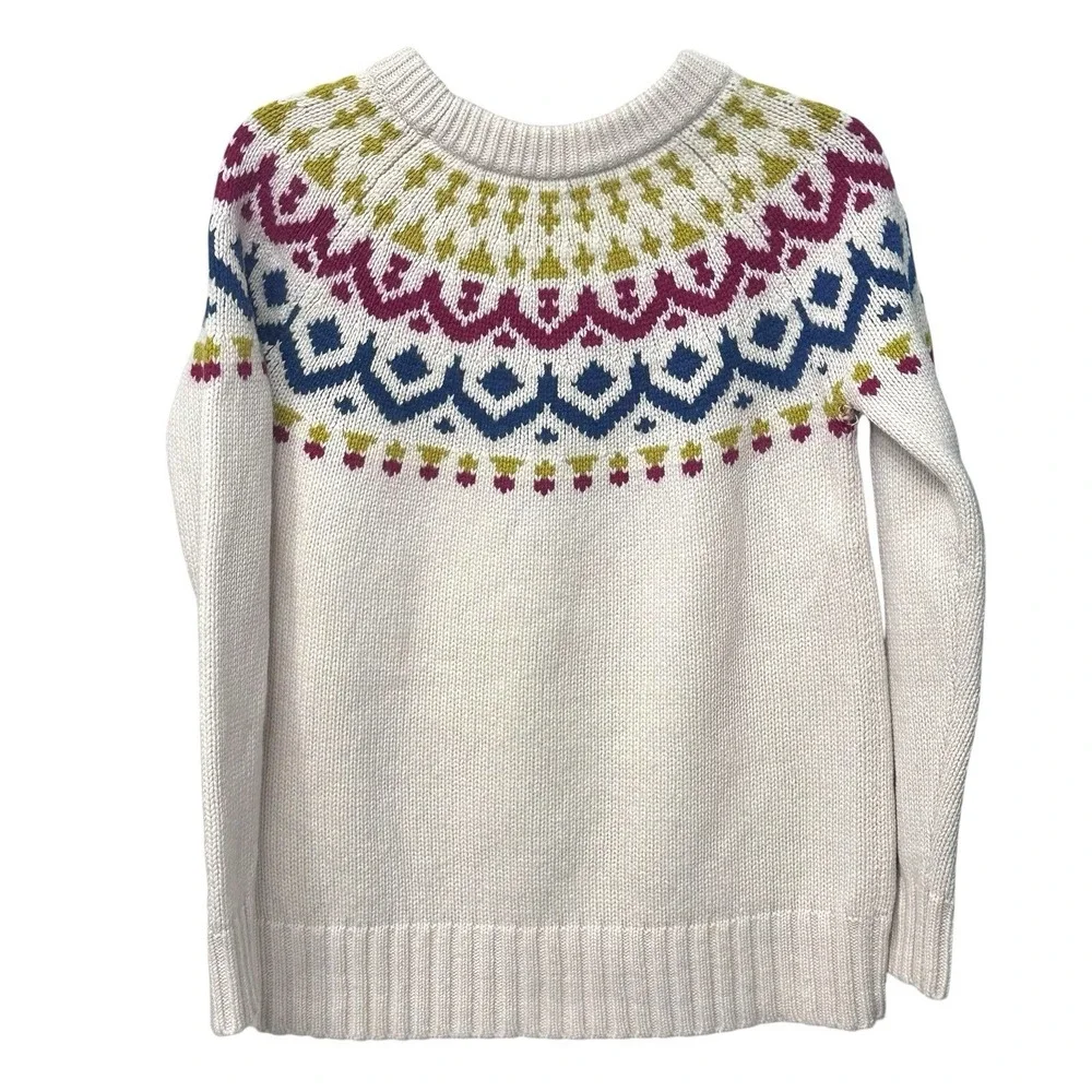 J.‎ Crew Fair Isle Knit Sweater Women's Size S Merino Wool Blend Scandi Minimal